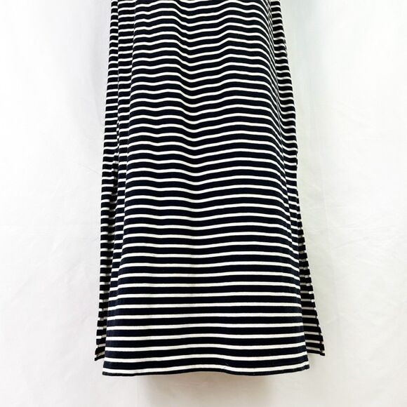 Talbots Nautical Striped Maxi Dress (M) Navy & White Cotton Modal Jersey Knit - Picture 5 of 14
